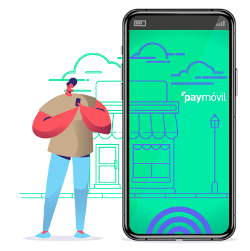 Comerciante manejando su negocio desde el celular